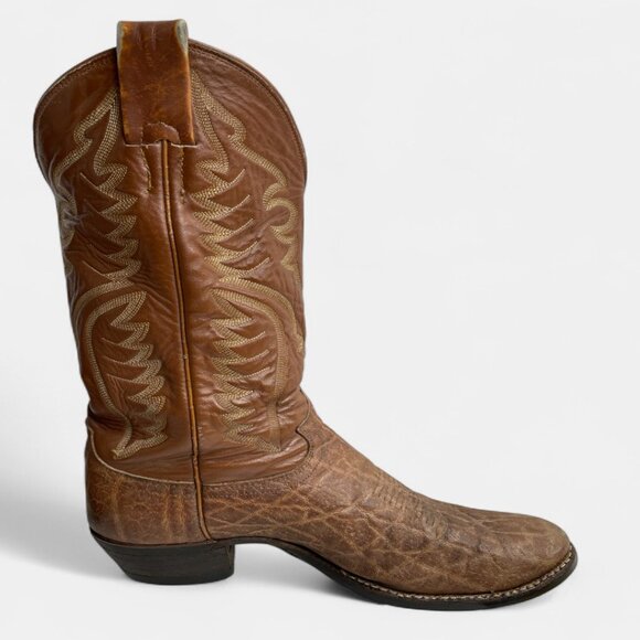 Justin Men's Western Boots Vintage Elephant Exotic Leather Cowboy 8.5 D - Picture 6 of 14